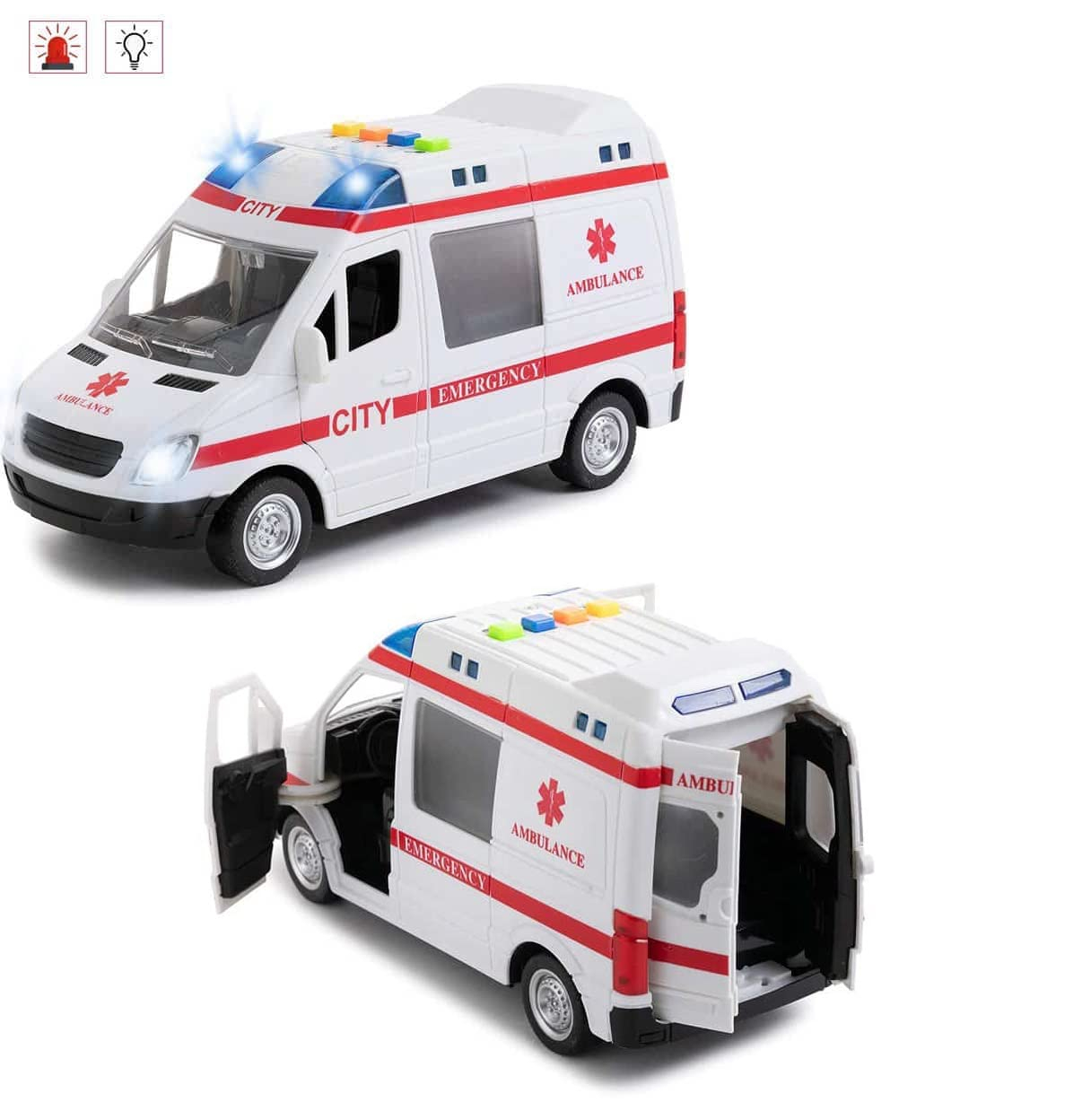 FunBlast Ambulance Toy for Kids with Light & Siren Sound – Pull Back  Friction Power Toy Vehicle for Kids Boys,Girls - Multicolor : :  Toys & Games
