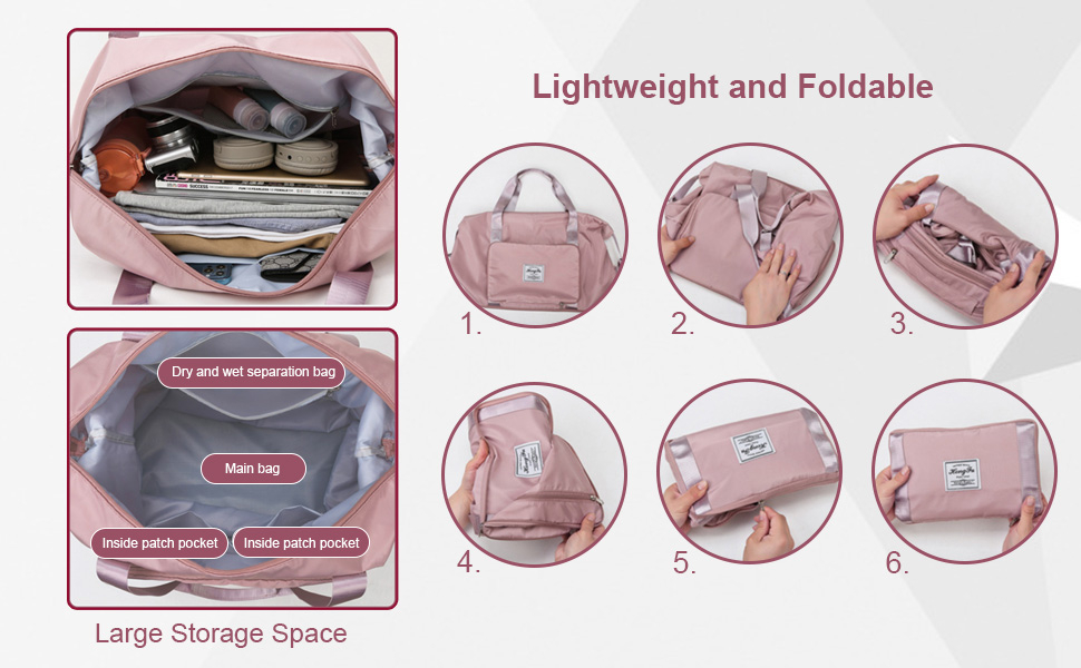Fordable Travel Duffel Bag, Weekender Bags for Women,