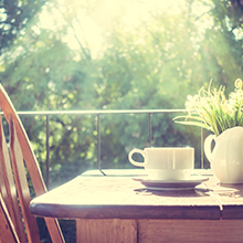 Balcony coffee table and chairs