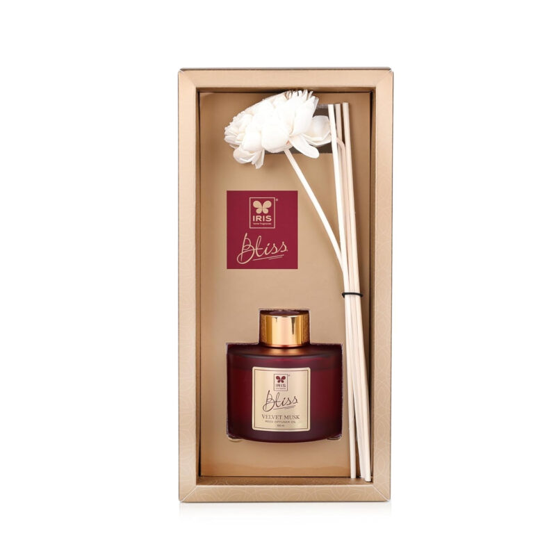 Iris Bliss Velvet Musk Reed Diffuser Set with 100ml Oil and 6N Reed Sticks - Image 5