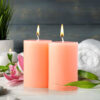 Iris Homefragrances Pack of 2, Fragrance Pillar Candles- 120g Each- 2"x 3" (Peach Pomogranate) - Image 3