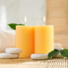 Iris Homefragrances Pack of 2, Fragrance Pillar Candles- 120g Each- 2"x 3" (Peach Pomogranate) - Image 7