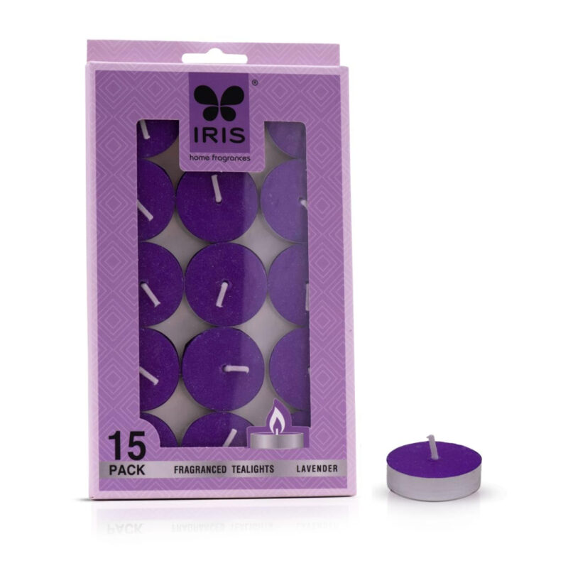 Iris Homefragrances Fragranced Tealights- Pack of 15- Fragrance Lavender(Set of 2)